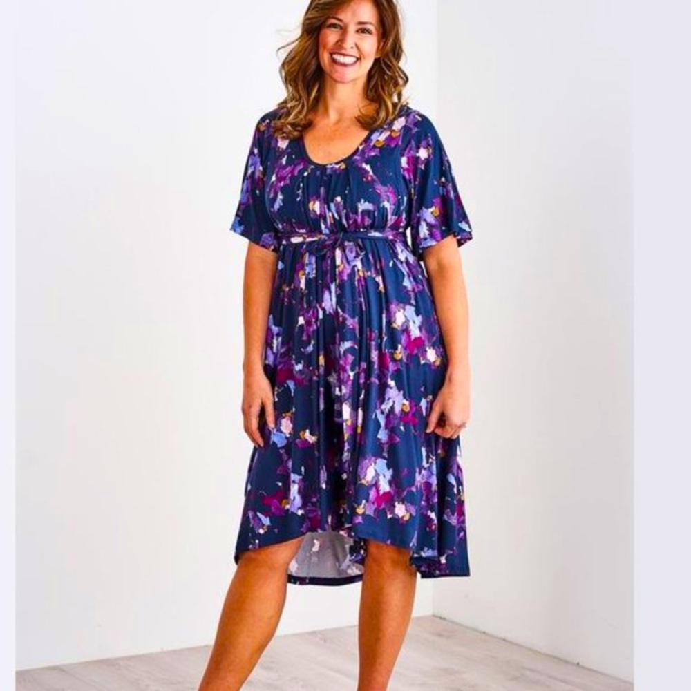 Latched Mama Midnight Watercolor Flutter Sleeve Nursing Romper